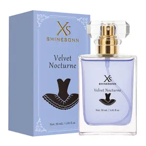 SHINESONN Velvet Nocturne Women's Perfume 30ml EDP Luxurious Velvet Scent Long-lasting Floral Musk Enchanting Fragrance Elegant Blue Glass Bottle