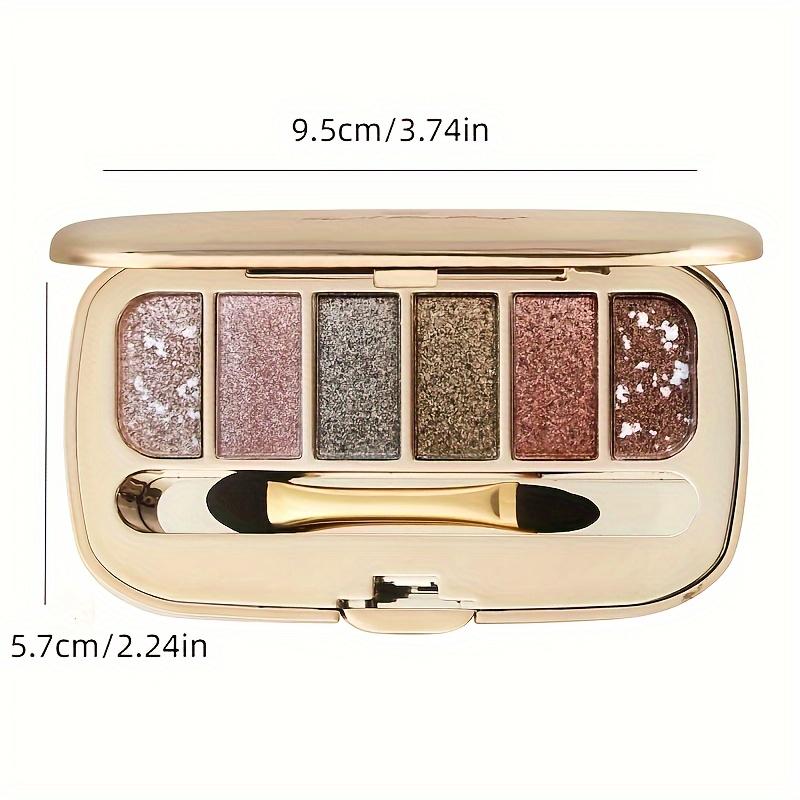 #05 6-Color Matte Brown Nude Eyeshadow Palette - Polarized Glitter & Diamond Pearls, With Brush & Mirror Highly Pigmented Shades Cosmetic Makeup