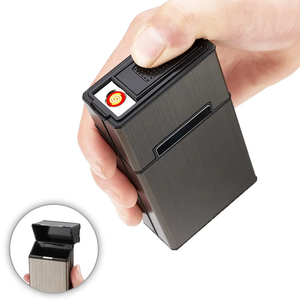 ( for 100s) Odor-proof and moisture-resistant storage case with a built-in USB rechargeable lighter; an excellent gift for ladies, and an ideal present for men and fathers.