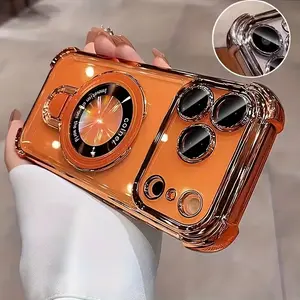 The pivot bracket four corner shock-absorbing phone case, Casing, is suitable for the transparent acrylic phone cases of iPhone 17, 16, 15, 14, 13, 12, 11 Pro Max and Air series. It comes with a lens protection film and supports wireless charging