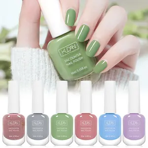 6pcs Water-Based Nail Polish Set, Grey Green Series Quick-Dry Formula No LED Needed, Alcohol-Free, Soft Glossy Finish, Fashionable Bottle Design, Nail Care, Nail Manicure
