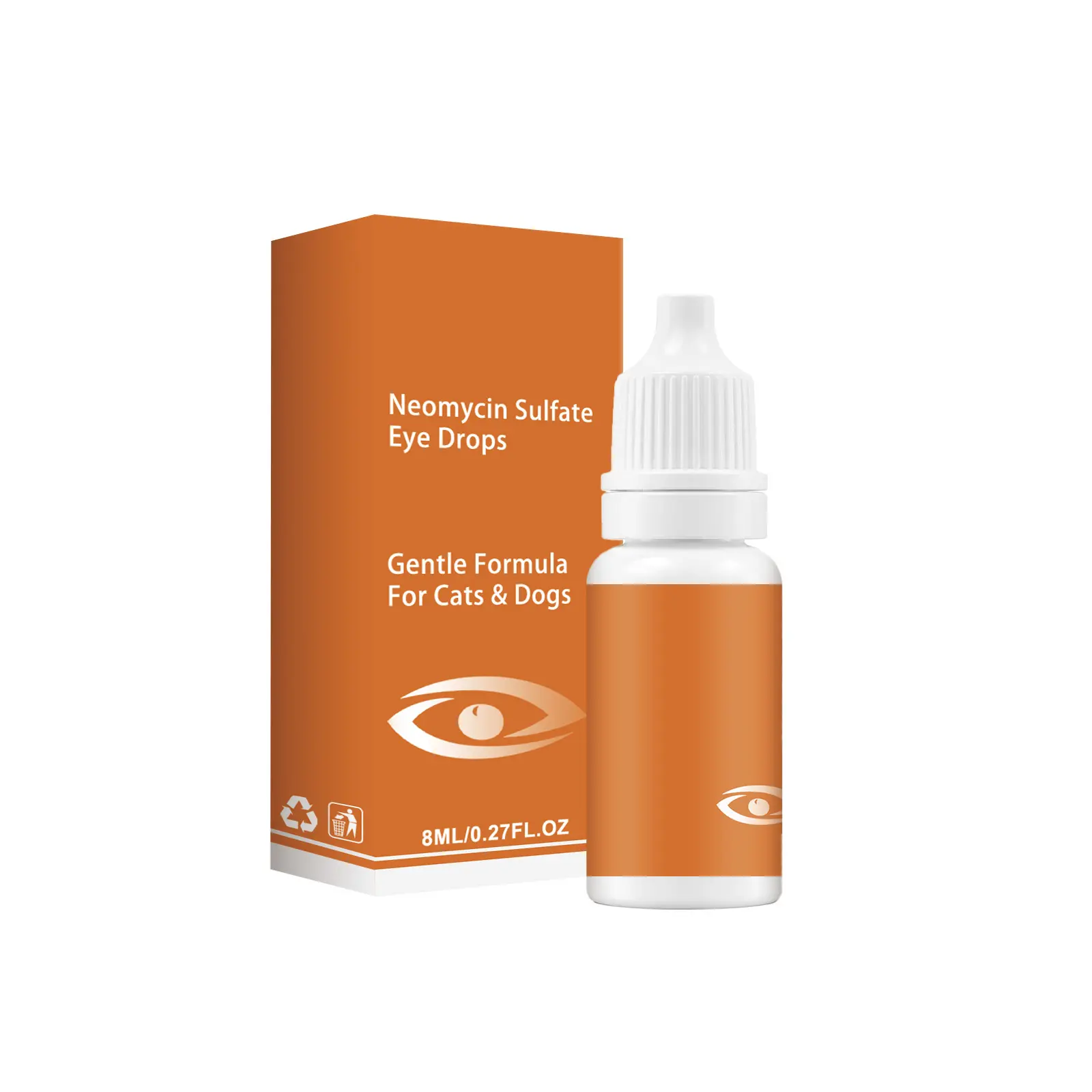 Pets Cats & Dogs Eye Drops Gentle Neomycin Sulfate Formula Eye Wash Cleaner Solution - Soothe Redness, Dry Eyes & Itching, Lighten Tear Stains, Flush Dirt & Discharge, Safe Daily Eye Care Wash Liquids Supplies for Dogs, Cats, Puppies, Kittens (US Stock)