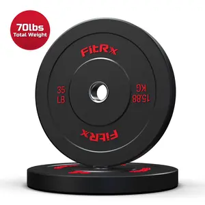 FitRx 35lb Bumper Plates – Olympic Weight Plates for Home Gym, Pair FitRx 35lb Bumper Plates – Olympic Weight Plates for Home Gym, Pair