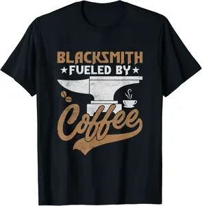 Blacksmith Fueled By Coffee Ironworker Forger Farrier T-Shirt - Autumnsc Shop 49B09Z757L1Z