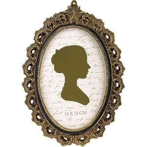 Picture Frame 4x6 Inch, Oval Antique Photo Frames with Glass Front, Luxury Photo Display, Tabletop Wall Hanging,  Ideas,  and Black