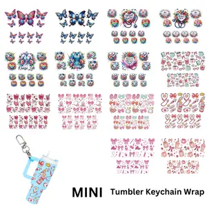 14 Mini UV DTF Keychain Transfer Customizable Stickers, Nurse Design DIY, 3D Gloss Finish, Fantasy Design, One-Time Use Crystal Plastic Surface
