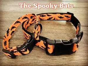 Halloween Dog Collar with Bats
