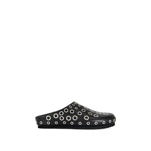 MARSHA-BLACK GROMMET FLAT MULE