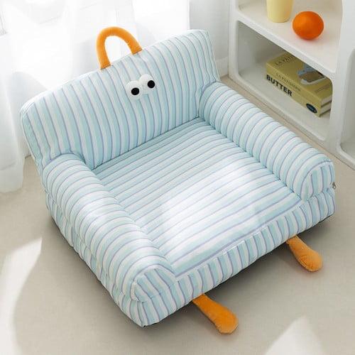 Colourtree Grass Green Dog Bed, Sofa Style Cat Bed, Plush Pet Couch for Small Medium Dogs, Winter Warm Fleece Mat, Washable Removable Cover