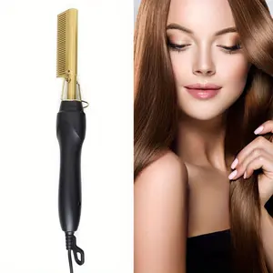 Professional Electric Hot Comb 3 in 1 Hair Straightener Styler for Home and Travel