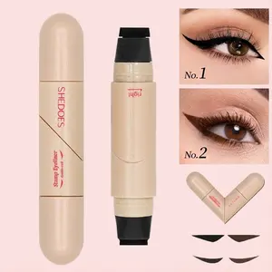 Rotating Eyeliner Stamp Pen Dual-Head Design Quick-Dry Long-Lasting Smudge-Proof for Easy Cat Eye Sharp Winged Lines All-Day Waterproof Makeup