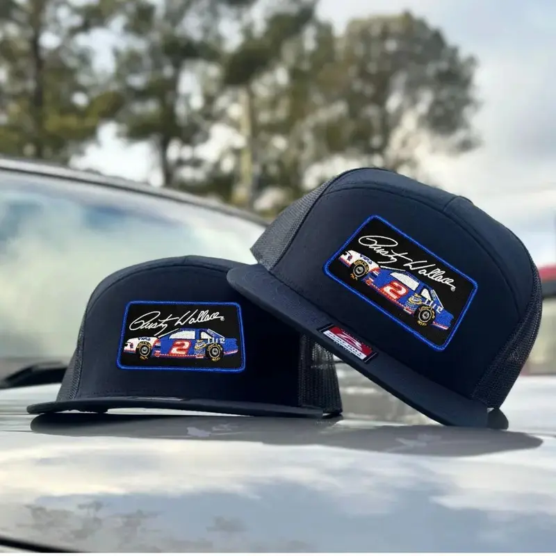Rusty Wallace Trucker Hat | Vintage Racing 7 Panel Mesh Snapback | NASCAR Flat Bill Cap | Gift for Race Fans | Gift For Him