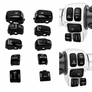 10PCS Hand Control Switch Cap Kit for Harley Touring FLHTCU FLHTK FLTR FLTRU 1996–2013