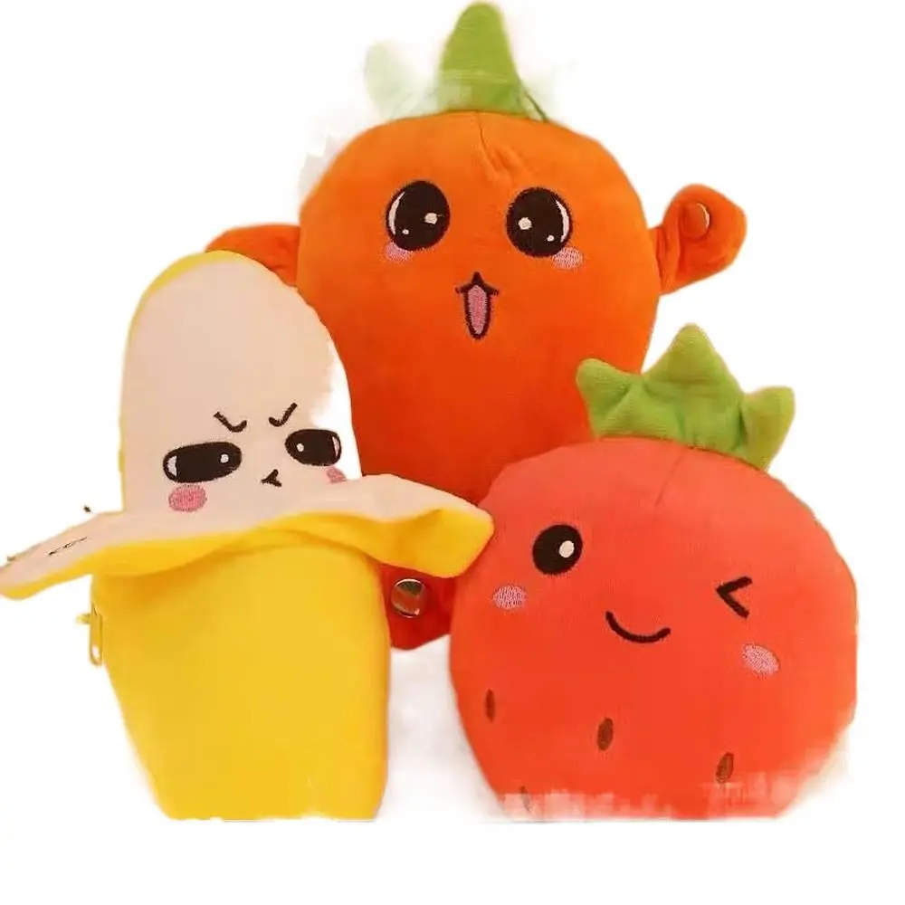 Human body fruit banana sensor rhythm piano plush toy parent-child interactive carrot strawberry doll couple gift