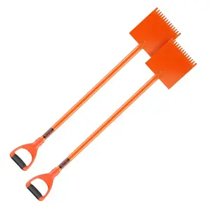 VEVOR Shingle Shovel 2 Pack, D-Grip Handle Shingle Roof Ripper, High Hardness 45# Steel Lightweight Easy Tearing Off Roofing Nails Tool, ideal for Commercial and Residential Use, Orange
