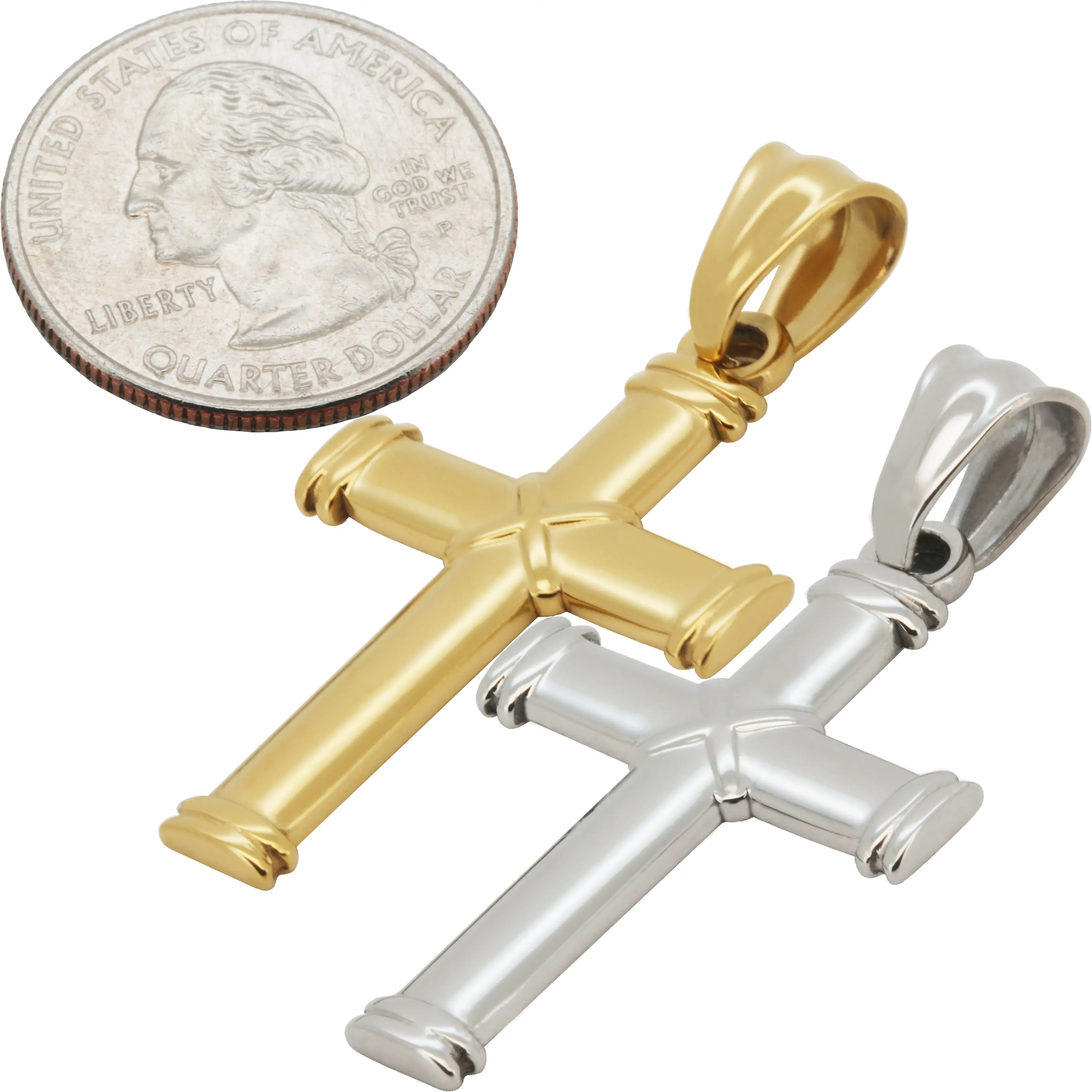 316L Stainless Steel 18k Yellow Gold Plated Knot Cross Pendant