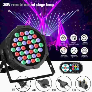 Stage Lights 36 LED Par RGB DJ LED Par Lights Uplights Remote & DMX Controlled Sound Activated Auto Play Uplights for Wedding Birthday Music Show Dance Party Stage Lighting