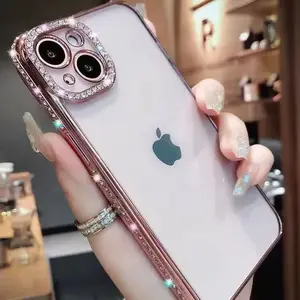 Glitter Plating Phone Case – Shiny Diamond Shockproof Cover for iPhone 11 12 13 14 15 16 Pro Max Plus | Protective Accessories Free glitter card