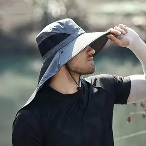 Outdoor Sun Hat with Wide Brim & Face Neck Cover - Lightweight Breathable Textile for Cycling, Fishing, Hiking - Unisex Spring Summer Sun Hat for Men Women, Sun Protection Hat, Outdoor Activities Accessory, Functional Design Cap uv brim sun hat