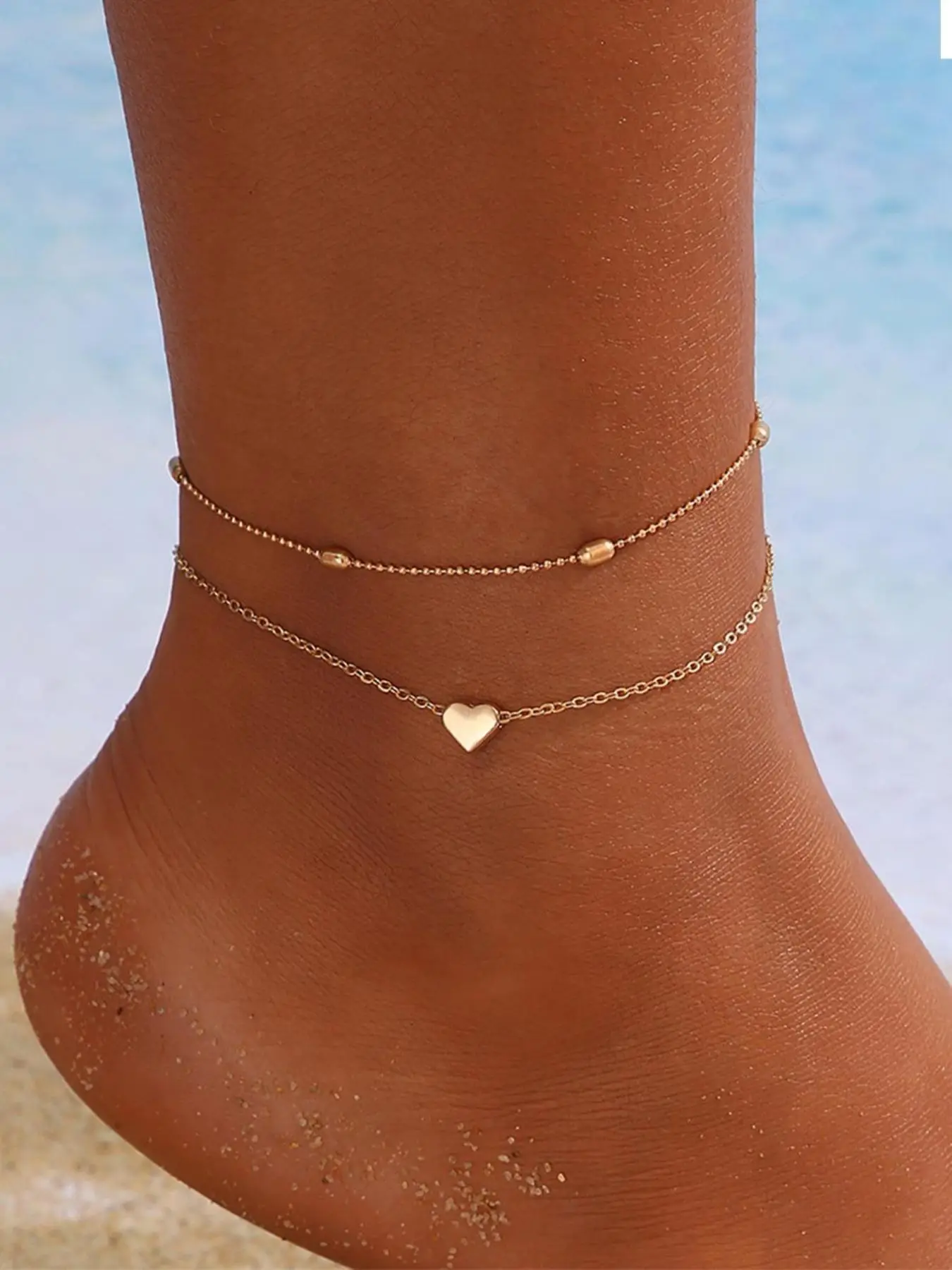 Women's Casual Zinc Alloy Anklet, Tiered Layer Design, All-Season Jewelry Accessory, Perfect Gift for Women & Girls