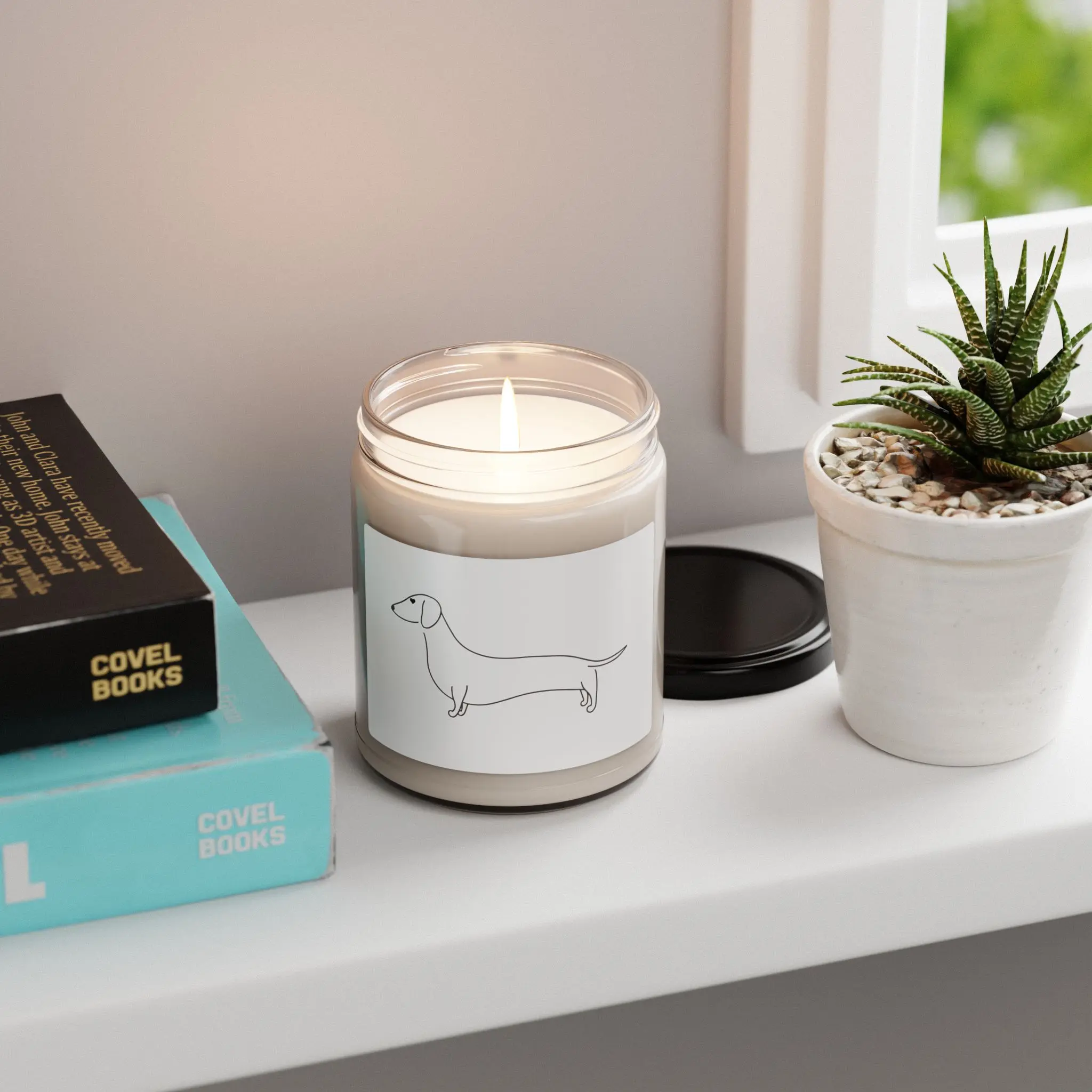 Minimal Dachshund Illustration Candle | 9oz Soy Candle