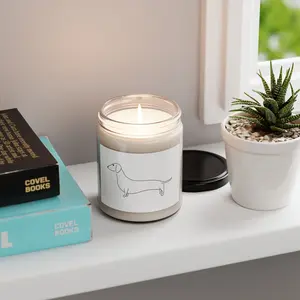 Minimal Dachshund Illustration Candle | 9oz Soy Candle