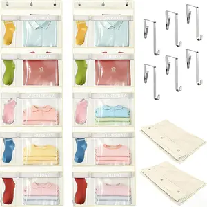 Weekly Kids Clothes Organizer Day of Week School Clothing Storage Monday to Friday Hanging Closet Organizer