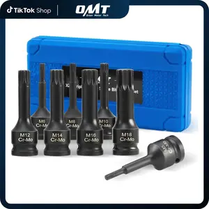 【SummerVibes】Orion Motor Tech Torx Bit/ Hex Allen/ XZN Triple Square Spline Bit Socket Set, 8pc 1/2" Drive Impact Triple Square Bit Socket Set with Metric M5 M6 M8 M10 M12 M14 M16 M18 Sockets,Cr-Mo Steel Triple Square Sockets with Case