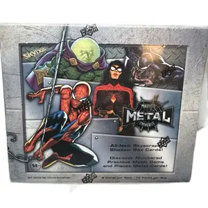 Skybox Marvel- 2022 Spiderman Metal Hobby Box with All-New Skyscraper Shadow Box Cards Featuring Numbered Precious Metal Gems and Planet Metal Cards