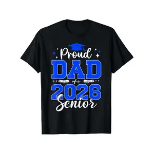 Plus Size, Class of 2026 Graduation Souvenir T Shirt Proud Dad of Class of 2026 Graduate Graduation Class and Diploma Theme Unisex Loose Fit Suitable for Christmas Veterans Day and Graduation Season Gifts Great Gift for Parents Relatives and Friends