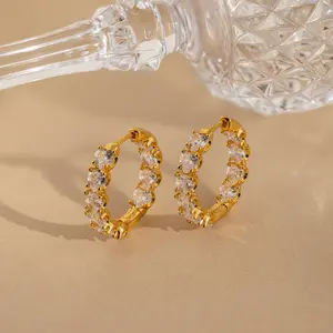 Inside Out Heart Diamond Hoops by Caitlyn Minimalist