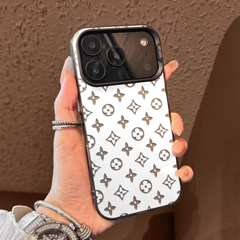 Exquisite Floral Patterns Phone Case Combining A Symmetrical Geometric Floral Pattern, Merging Retro Glamour With Modern Fashion Sense For iPhone 17.16.15.14.13.12.11.X.XS.XSMAX.XR.8.7