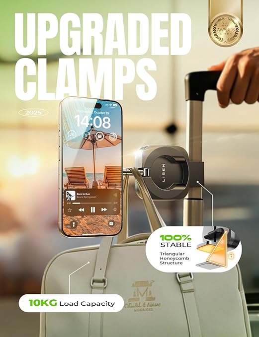 LISEN 2025 MagSafe Travel Stand - 360° Rotating Foldable Phone Holder for iPhone 16/15/14/13/12 Magnetic Gifts for women