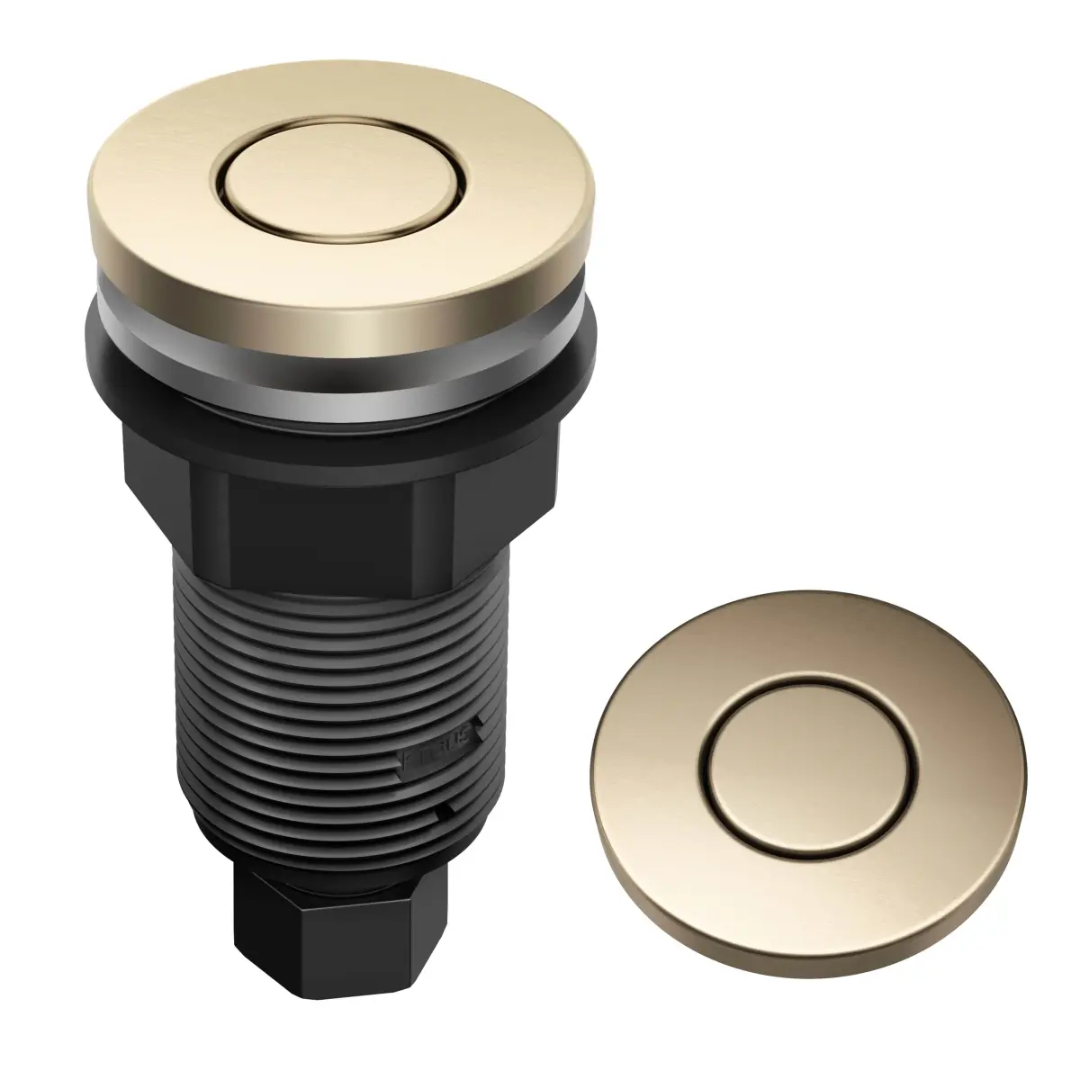 Kraus KWDB-20SFACB Flat-Top Garbage Disposal Air Switch Button & Spot-Free, Antique Champagne Bronze