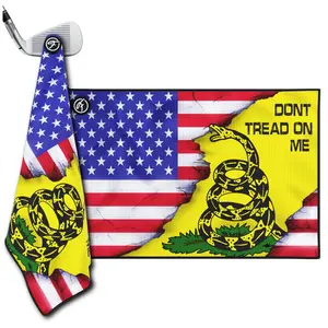 Fore Show Magnetic Golf Towel (USA Don't Tread On Me) Waffle Microfiber with Magnet for Golf Bags, Carts & Clubs - 24” x 16” Funny Golf Gift Accessory