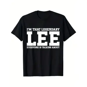 Lee Personal Name First Name Funny Lee T-Shirt Men's printed crew-neck T-shirt, casual and comfortable short-sleeved top for men,Made in USA