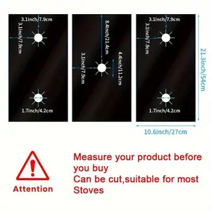 Mat, Heated Stove Mats, 3 Counts/set Heated Resistant Gas Top Liner, Oil-proof Gas Stove Lining, Burner Liners, Safe Stove Burner Covers, Non-toxic Kitchen Supplies