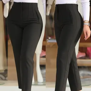 Womens Straight Leg Pants 2025 High Waisted Stretchy Business Casual Work Pants Dress Office Trousers with Pockets work outfits women Suit White