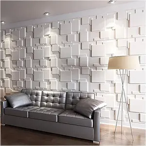 Wall Panels for Interior Wall Decoration Brick Design Pack of 6 Tiles 32 Sq Ft ( Fiber) - White Matt Brick