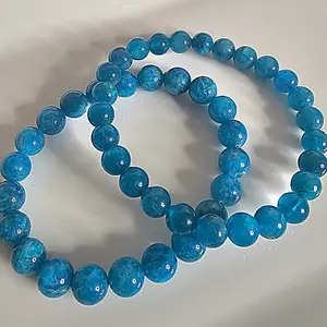 Blue Apatite Womens Natural Crystal Bracelet