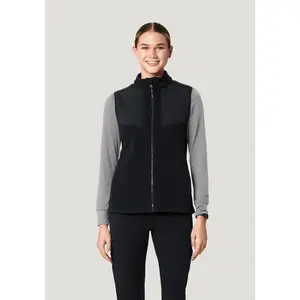 Women's Fleece Scrub Vest Black