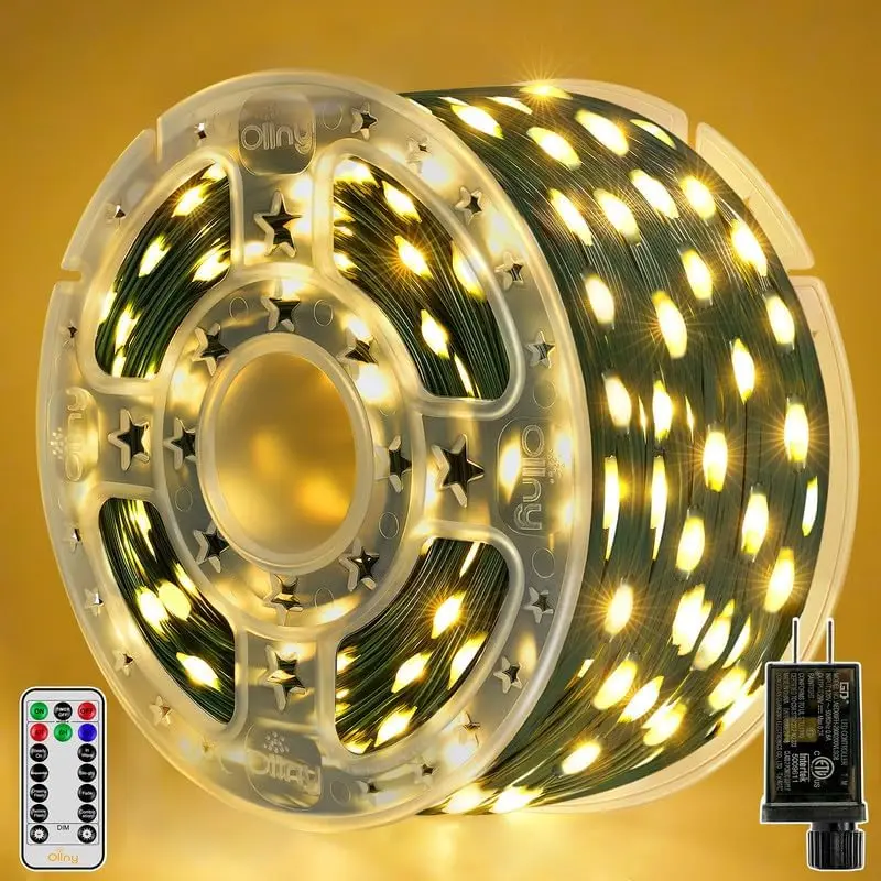 Ollny Christmas Lights Outdoor, 393FT 1200 LED IP67 Waterproof Christmas Tree Lights with 8 Modes Remote Timer, String Lights for House Yard Outside Indoor Xmas Wedding Party Birthday Anniversarie Decorations