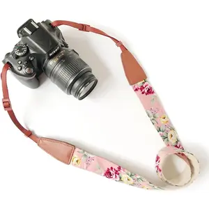 Camera Strap Neck, Adjustable Vintage Floral PInk Camera Straps Shoulder Belt for Women/Men,Camera Strap for Nikon/Canon/Sony/Olympus/Samsung/Pentax ETC DSLR/SLR