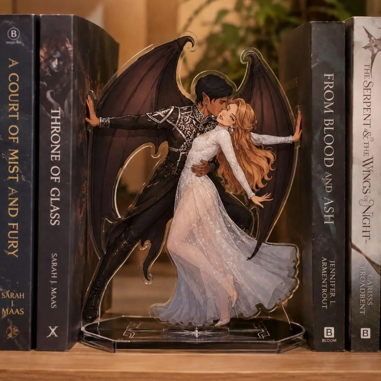 Fantasy Acotar Acrylic Bookend Standee, Romantasy Bookshelf Decor, Couple Book End Display
