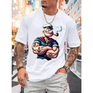 Men's Heavyweight Pirate Graphic T-Shirt - Oversized Loose Fit Round Neck Short Sleeve, Bold Nautical Design with Pirate Ship & Treasure Chest Print, Breathable All-Season Casual & Themed Party Wear, Machine Washable (Ideal for Pirate Costumes )