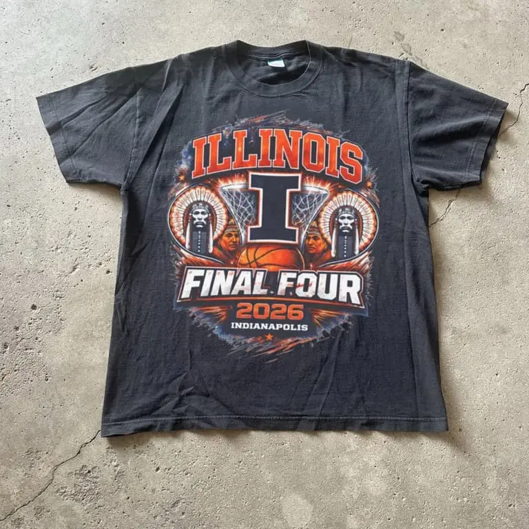 [ SALE OFF 50%] Illinois Final Four 2026 TShirt, Illini Basketball, Indianapolis March Menswear Madness Tee
