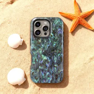 Abalone Shell Design Phone Case For iPhone 17 16 15 14 13 12 11 Pro Max, Natural Abalone Shell Samsung S25 S24 S23 S22 Ultra Case