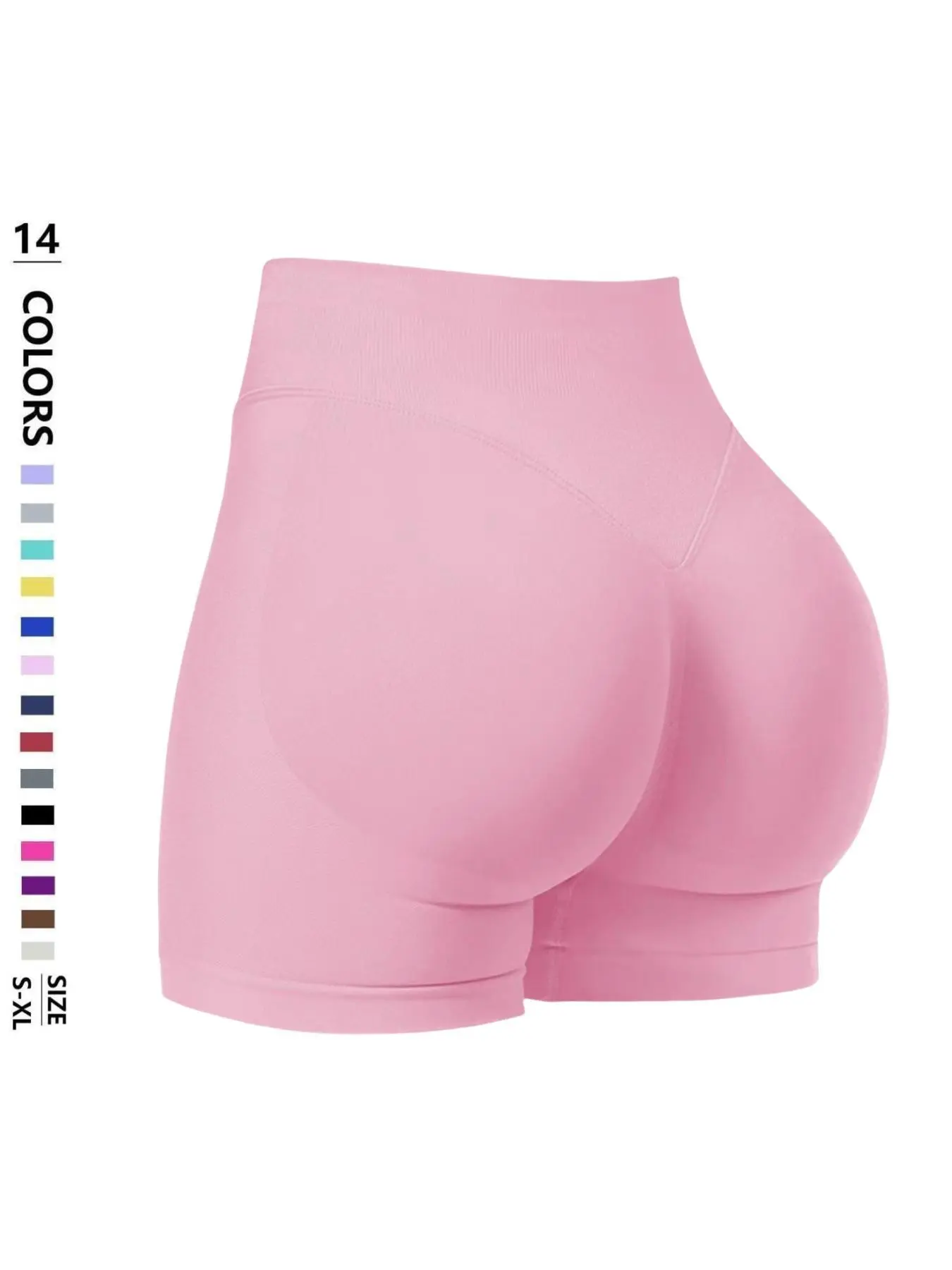Trendy Women's Workout Butt Lifting Fitness Shorts Seamless Bike Shorts Shaping Bottoms Stretch Shorts, Elastic Sporty Shorts, Seamless Sports Shorts, High Waist, Comfortable, Sporty Design, Athletic Wear Shorts, Fitness Summer Bottoms