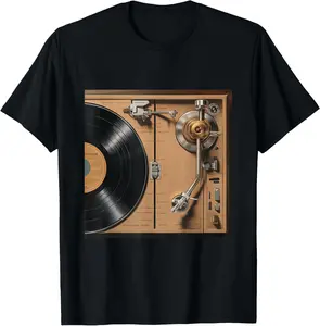 Anatomy Vinyl Record Player Turntable Vintage Elements T-Shirt