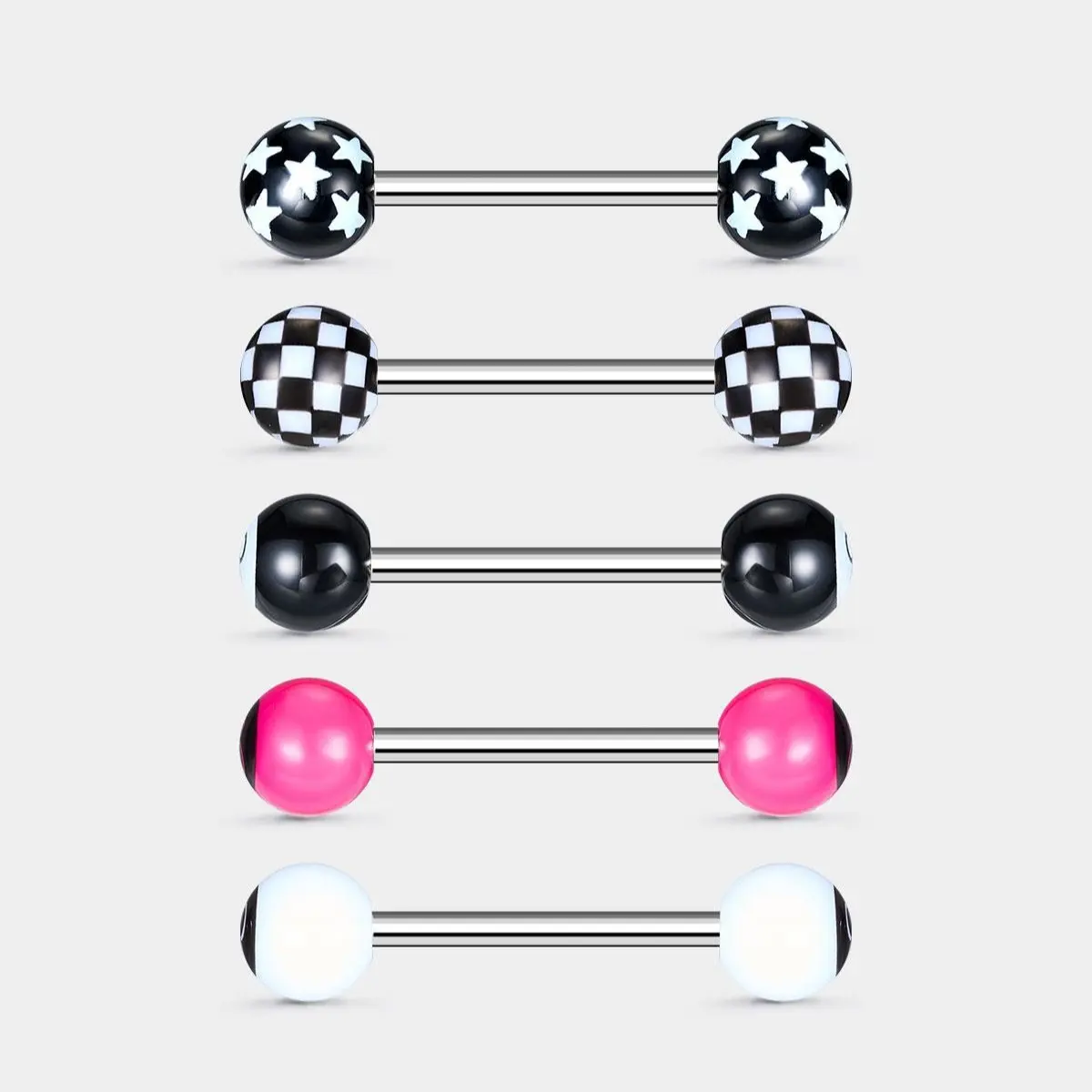 vibrating tongue rings for sale OTVIAP Vibrating Stainless Steel Tongue Ring Stud Barbell, Body Piercing  Jewelry, Silicone Head, Includes Batteries main image 1